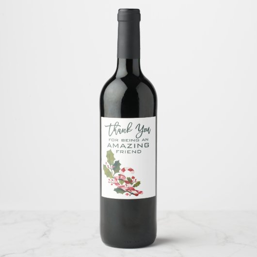 Dank u voor de geweldige kerstdagen wijn etiket (Voorkant)