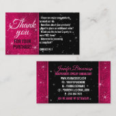 Dank u voor de glinsterende sierjuwelen visitekaartje (Voorkant / Achterkant)