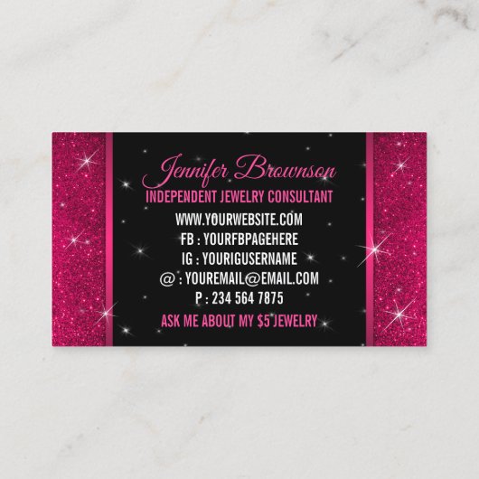 Dank u voor de glinsterende sierjuwelen visitekaartje (Achterkant)