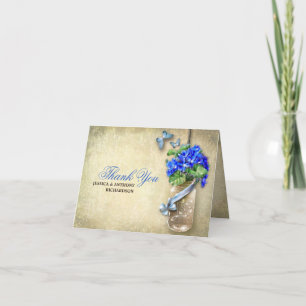 dank u voor de huwelijksreis mason jar burlap - de bedankkaart