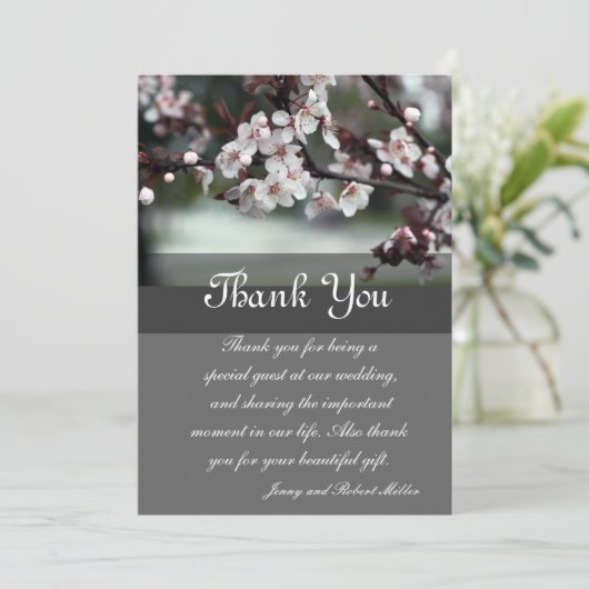 dank u voor de kaartenbloemen bedankkaart (Staand voorkant)