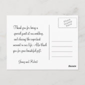 dank u voor de kaartenbloemen briefkaart (Achterkant)