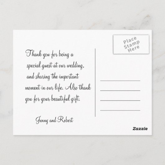 dank u voor de kaartenbloemen briefkaart (Achterkant)