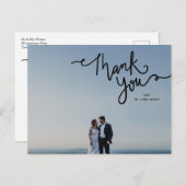 Dank u voor de kalligrafie van Elegant Chic Photo  Briefkaart (Voorkant / Achterkant)