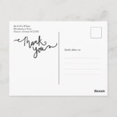 Dank u voor de kalligrafie van Elegant Chic Photo  Briefkaart (Achterkant)