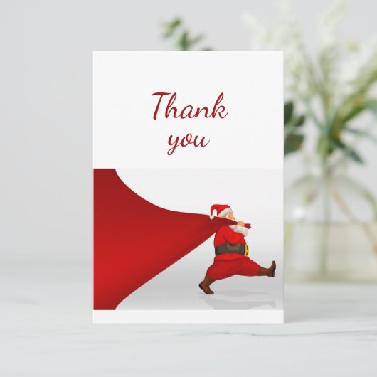 Dank u voor de kerstman bedankkaart (Staand voorkant)