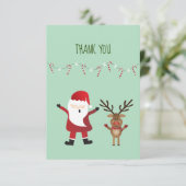 Dank u voor de kerstmanrendiersnoeren bedankkaart (Staand voorkant)