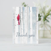 Dank u voor de kerstwinter Rood Bird Art Bedankkaart (Staand voorkant)