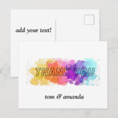 dank u voor de kleur Gevouwen uitnodiging (Voorkant / Achterkant)