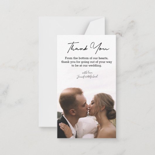 dank u voor de minimalistische kerkhandschrift bru notitiekaartje (Voorkant)