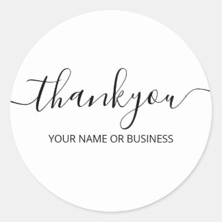 Dank u voor de minimalistische typografie ronde sticker