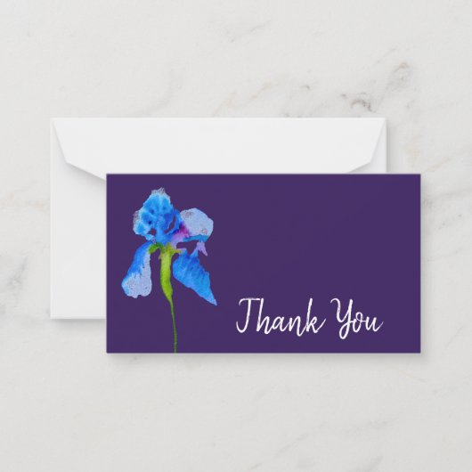 Dank u voor de moderne blauwe waterverf notitiekaartje (Voorkant)