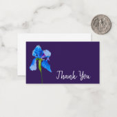 Dank u voor de moderne blauwe waterverf notitiekaartje (Voorkant / Achterkant in situ)