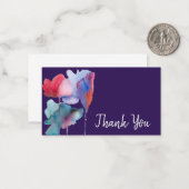 Dank u voor de moderne blauwe waterverf notitiekaartje (Voorkant / Achterkant in situ)