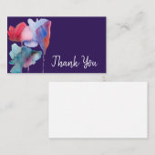 Dank u voor de moderne blauwe waterverf notitiekaartje (Voorkant / Achterkant)