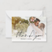 dank u voor de moderne chic handschrift bruiloft f notitiekaartje (Voorkant)