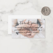 dank u voor de moderne handschrift bruiloft foto notitiekaartje (Voorkant / Achterkant in situ)