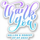 Dank u voor de moderne typografie sticker (Voorkant)