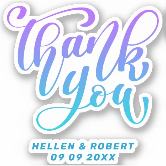 Dank u voor de moderne typografie sticker (Voorkant)