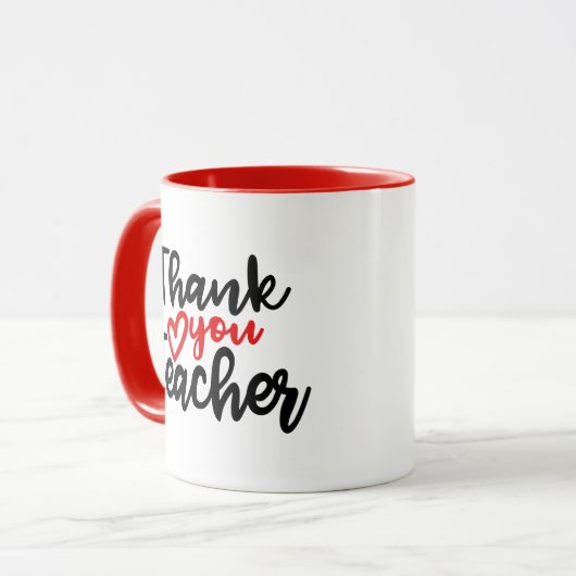 Dank u voor de mok van het lerarenwerk (Voorkant links)