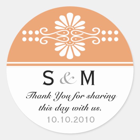 Dank u voor de Monogram Wedding Favor Labels (Voorkant)