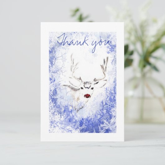 Dank u voor de Natuur van het kerstwinterrenrenren Bedankkaart (Staand voorkant)