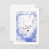 Dank u voor de Natuur van het kerstwinterrenrenren Bedankkaart (Voorkant / Achterkant)