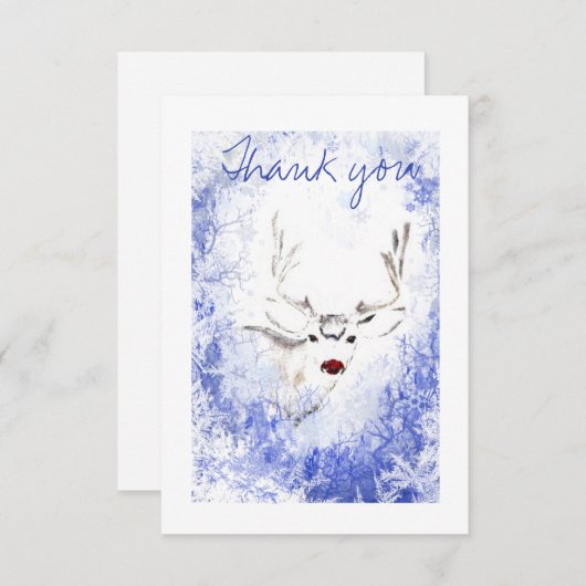 Dank u voor de Natuur van het kerstwinterrenrenren Bedankkaart (Voorkant / Achterkant)