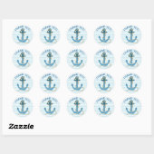 Dank u voor de Nautical Anchor Blue Stickers (Vel)