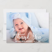 Dank u voor de nieuwe baby Modern Blue Stippen Bedankkaart (Voorkant)