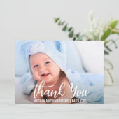 Dank u voor de nieuwe baby Modern Blue Stippen Bedankkaart (Staand voorkant)