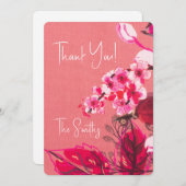 Dank u voor de prachtige roze Cherry Blossom Flora Bedankkaart (Voorkant / Achterkant)