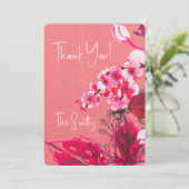 Dank u voor de prachtige roze Cherry Blossom Flora Bedankkaart (Staand voorkant)