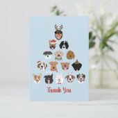 Dank u voor de prettige feestdagen in de kerstboom bedankkaart (Staand voorkant)