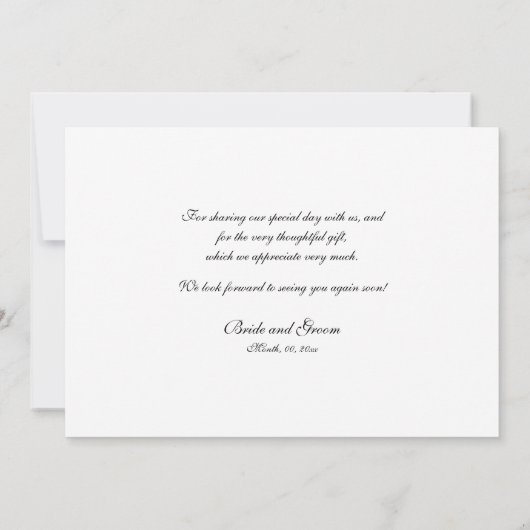 Dank u voor de sjabloon van de bruiloft (Achterkant)