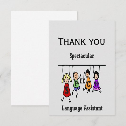 Dank u voor de spectaculaire commentaartaalmedewer bedankkaart (Voorkant / Achterkant)