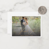 dank u voor de stijlvolle goudhandschrift bruiloft notitiekaartje