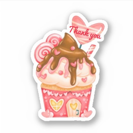 Dank u voor de taart sticker (Voorkant)