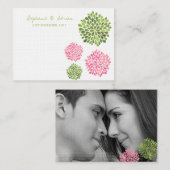 Dank u voor de Tafel Plaats Kaarten Roze Groene Bl Plaatskaartje (Voorkant / Achterkant)