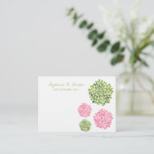Dank u voor de Tafel Plaats Kaarten Roze Groene Bl Plaatskaartje (Staand voorkant)