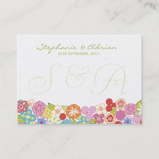 Dank u voor de tafel plaats kaarten zomer lente plaatskaartje (Voorkant)