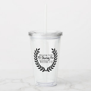 DANK U VOOR DE TOETREDING VAN ONS OP ONZE WEDDAGDA ACRYL DRINKBEKER