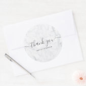 Dank u voor de typografie elegant chic white marme ronde sticker (Envelop)