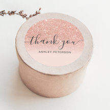 Dank u voor de typografie: roos goud glitter ombre