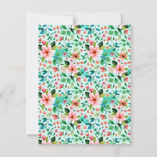 Dank u voor de typografie Ziekenbloemen grens Bedankkaart (Achterkant)