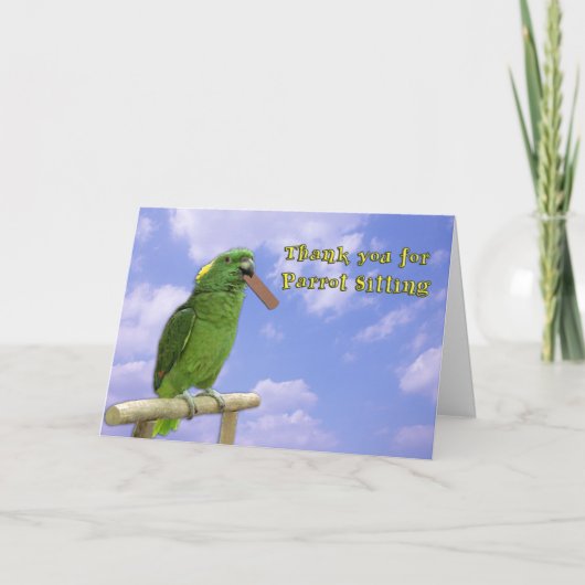 Dank u voor de vergadering van de Parrot Bedankkaart (Voorkant)