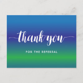 Dank u voor de verwijzing op blauw groen briefkaart