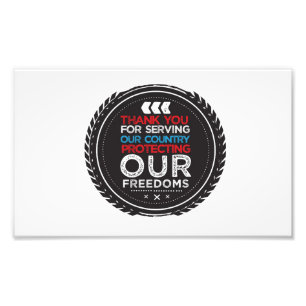 dank u voor de veteraan foto afdruk