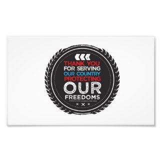 dank u voor de veteraan foto afdruk