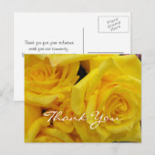 dank u voor de vrijwillige gele rozenbloemen briefkaart (Voorkant / Achterkant)